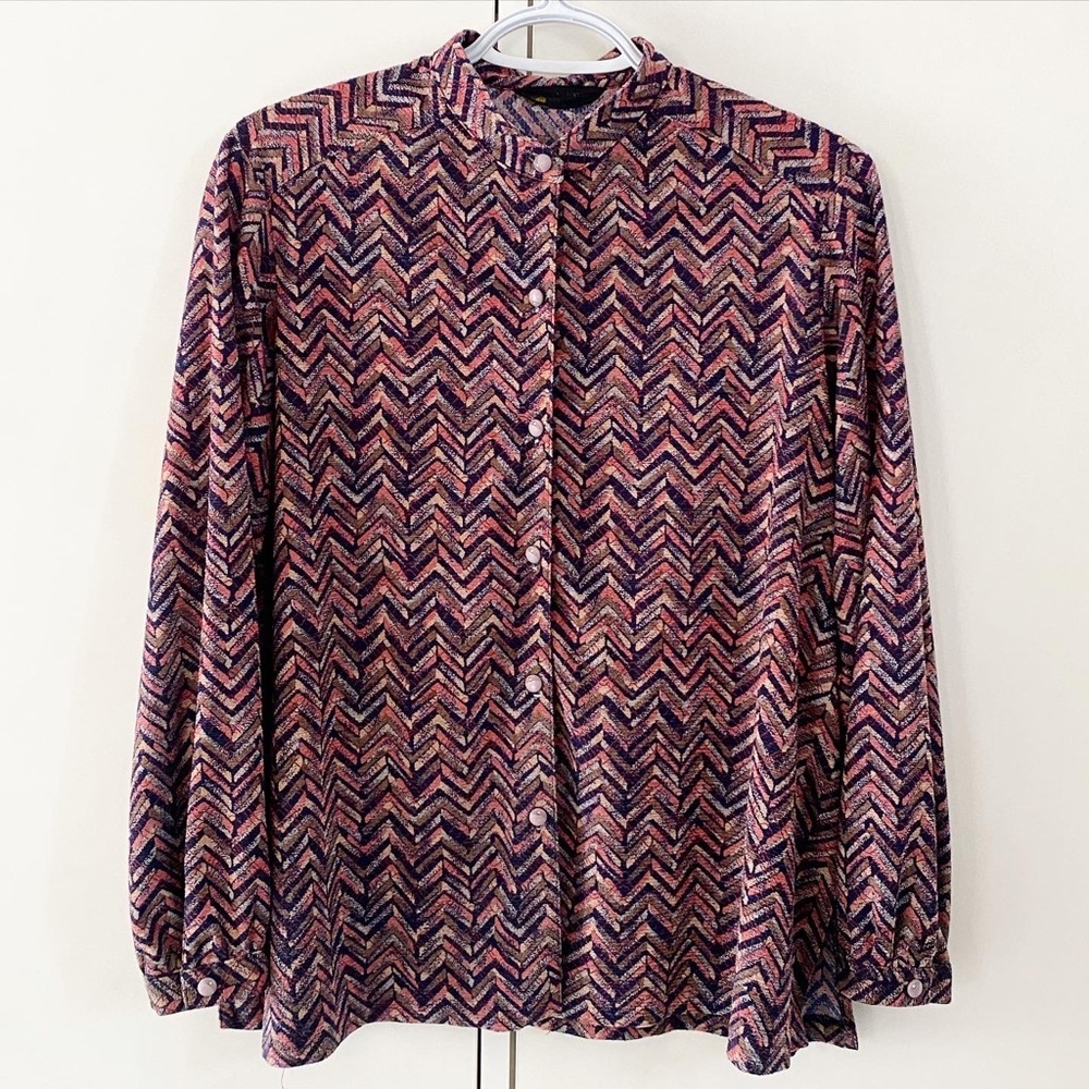 Vintage 70s chevron blouse